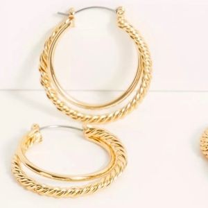 Free People Gold Hoop Earrings